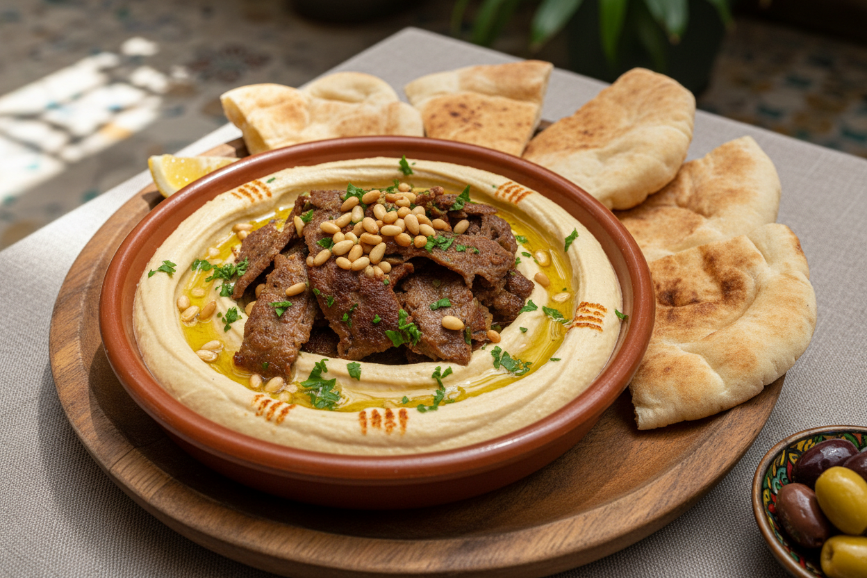 Houmous bi shawarma